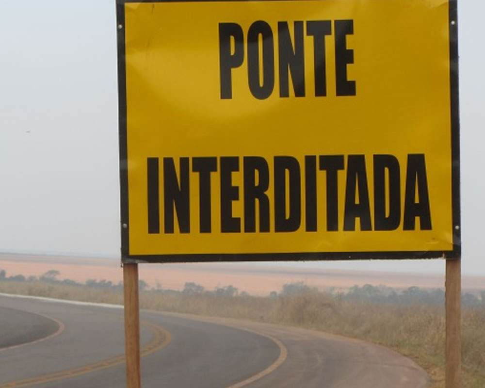 Imagem de Ponte sobre o Ribeirão Pindaíba está interditada
