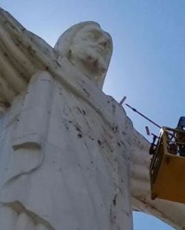 Imagem de Iniciada a restauração do Cristo Redentor em Rio Verde