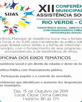 Imagem de Prefeitura realizará Xll Conferência Municipal de Assistência Social