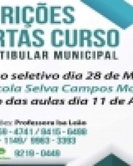 Imagem de Abertas as inscrições curso pré-vestibular municipal