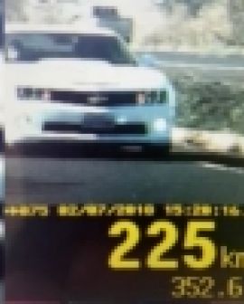 Imagem de Carro atinge velocidade recorde de 225 km/h na BR-060, em Rio Verde