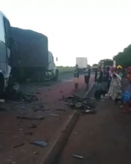 Imagem de Acidente entre ônibus e caminhão deixa 11 feridos, na BR-060